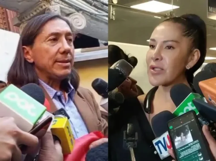 A la izquierda Marcel Rivas, a la derecha Sandra Rivero, vocera oficial del PDC.
