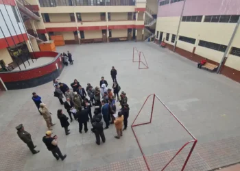 Este martes se realizó la inspección ocular en el colegio Saracho de Oruro. FOTO: Fiscalía de Oruro.