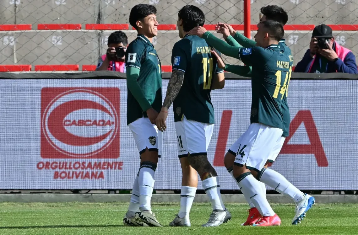 Miguel Terceros en el festejo de gol frente a Chile. (FOTO: CONMEBOL.com)