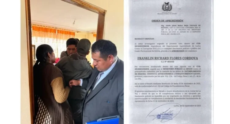el exgerente de Emapa Franklin Flores fue aprehendido, acusado por presunta corrupción. FOTO: RRSS