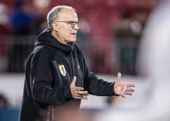 Marcelo Bielsa en el partido Uruguay vs Chile. (FOTO: AUF - Selección Uruguaya de Fútbol)