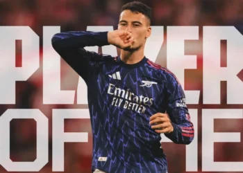 Festejo de gol de Gabriel Martinelli. (FOTO: Arsenal)