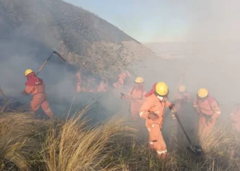 El incendio en Tolata no puede controlarse. Foto: Viceministerio de Defensa Civil.
