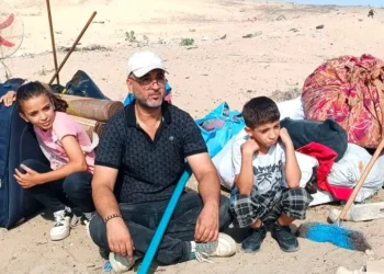 Refaat Alathamna  y su familia en Gaza. Foto: RRSS.