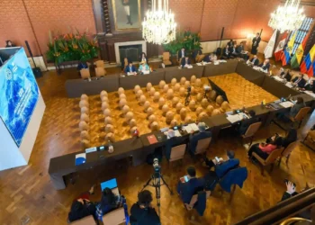 La canciller Celinda Sosa participa de la reunión de la CAN.