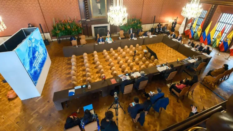 La canciller Celinda Sosa participa de la reunión de la CAN.