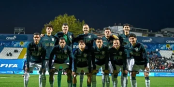 Formación titular de la Selección Boliviana que derrotó a Jordania por 1-0 en Estrambul (FBF)