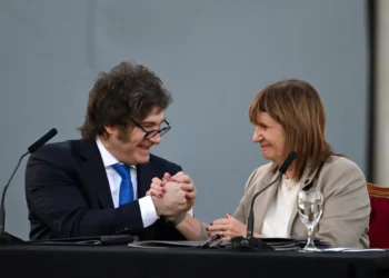 Milei estuvo acompañado por Patricia Bullrich/AFP