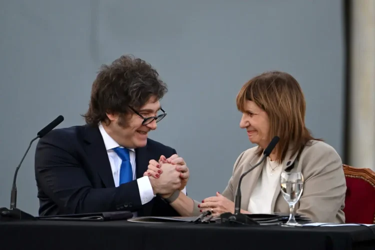 Milei estuvo acompañado por Patricia Bullrich/AFP