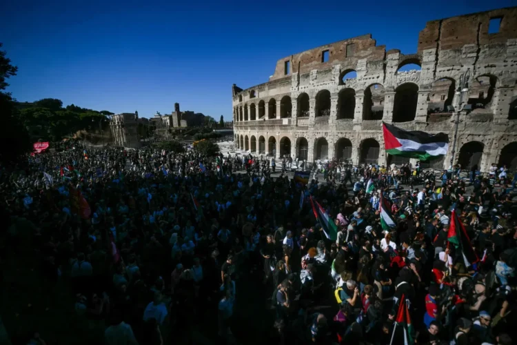 Por cuarto día marcharon en Roma pidiendo el fin de la guerra en Gaza/AFP