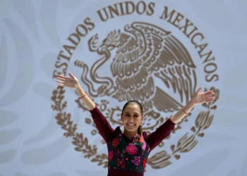 Claudia Sheinbaum tuvo un acto masivo por su primer año en el poder/AFP