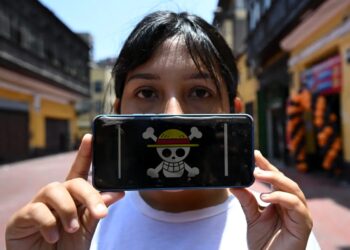 La bandera de un comic de piratas los identifica/AFP
