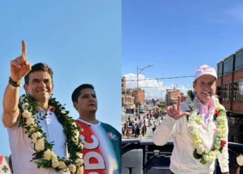 Rodrigo Paz y Jorge Quiroga, durante la campaña electoral. Producción: La Razón