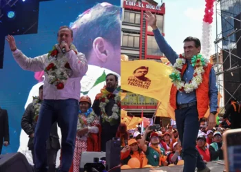 Los candidatos presidenciales Jorge Quiroga (Libre) y Rodrigo Paz (PDC).