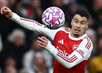 Gabriel Martinelli durante el partido de la Premier League contra el Crystal Palace. (FOTO: AFP)