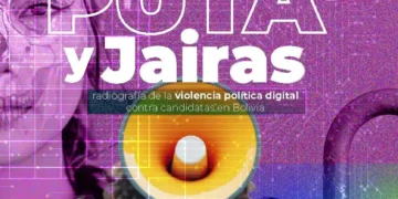 Portada del informe “Locas, P*tas y Jairas”, radiografía de la violencia política digital contra mujeres candidatas en Bolivia.