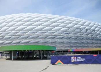 Estadio Allianz Arena de Múnich en la víspera del inicio de la Final Four de la Liga de Naciones de la UEFA. (FOTO: AFP)