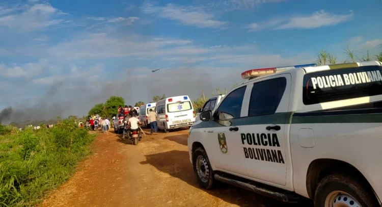 La Policía intervino el predio avasallado. Foto: APG.