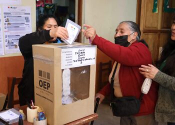Una persona emite su voto. Foto: APG.