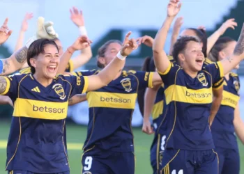 Festejo de Boca por la clasificación a los cuartos de final de la Copa Libertadores femenina. (FOTO: CONMEBOL Libertadores Femenina)