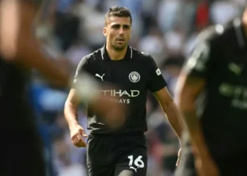 Rodri durante la derrota con el Manchester City en el campo del Brighton en la Premier League. (FOTO: AFP)