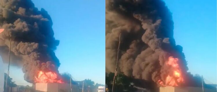 Las llamas iniciaron después de una explosión/Captura de video
