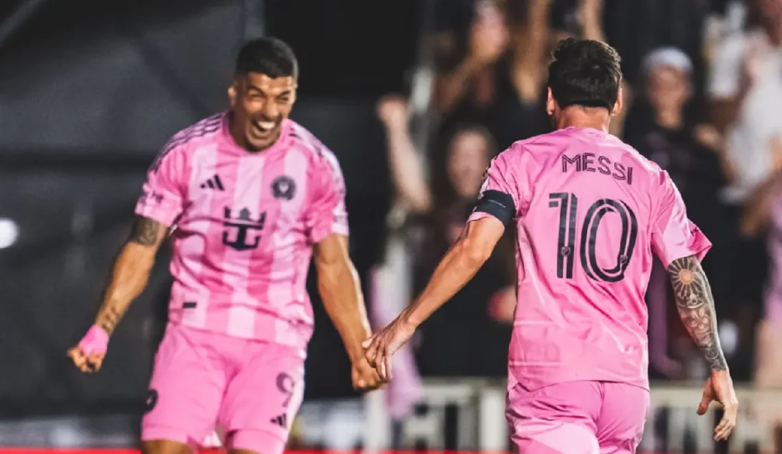 Luis Suarez y Lionel Messi festejando un gol. (FOTO: Inter Miami CF)