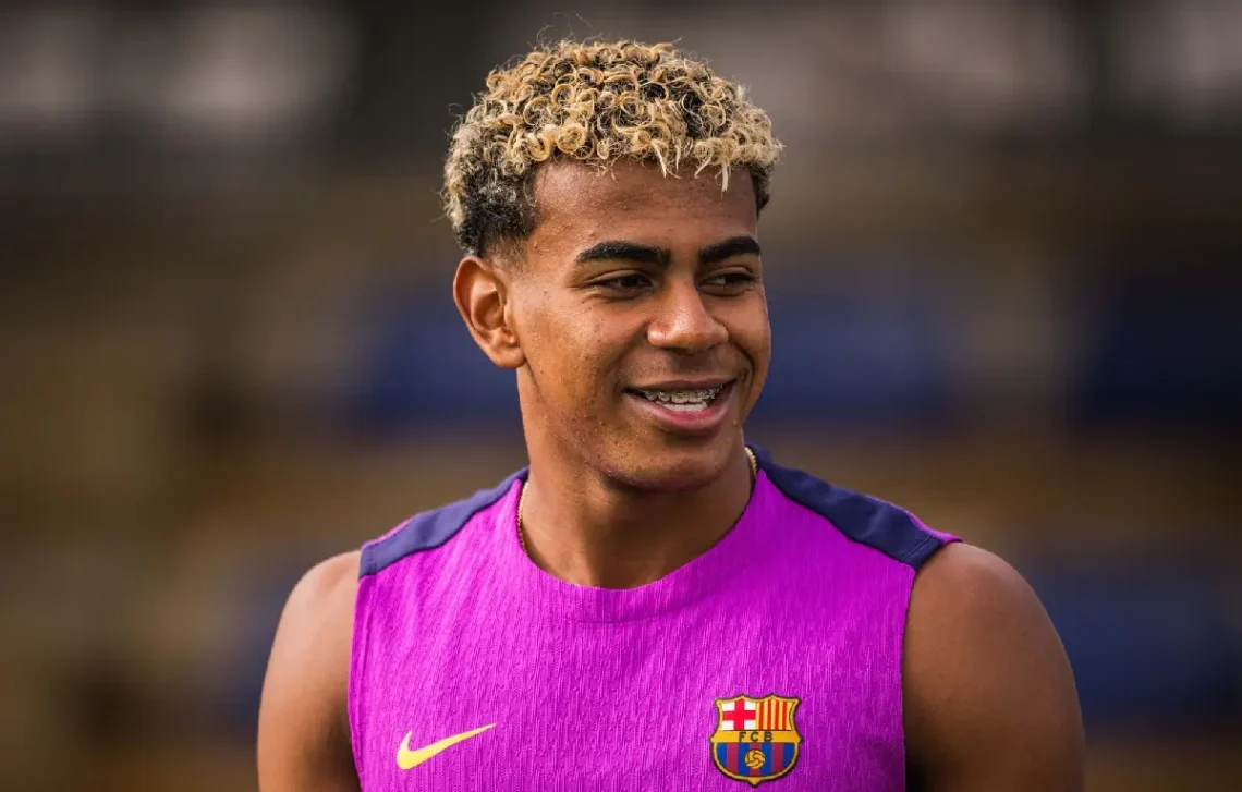 Lamine Yamal durante un entrenamiento del Barcelona. (FOTO: Barcelona)