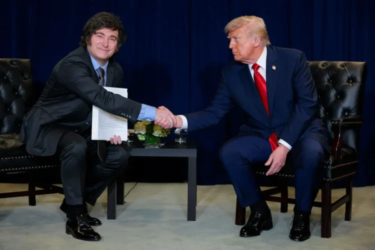 Milei solicitó el apoyo económico en su última visita a Estados Unidos/AFP