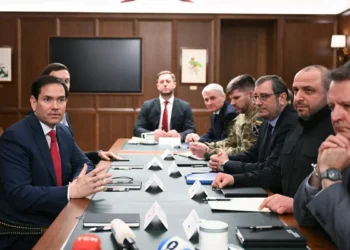 Marco Rubio durante el encuentro/AFP