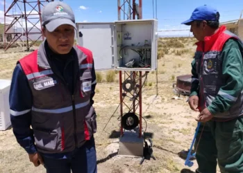 Empezó la instalación de la estación. Foto: Senamhi.