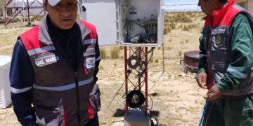 Empezó la instalación de la estación. Foto: Senamhi.