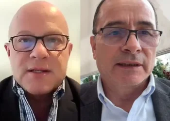 Edilberto Osinaga, presidente de la Caneb y Osvaldo Barriga, presidente de la CAO en entrevista con La Razón.