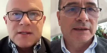 Edilberto Osinaga, presidente de la Caneb y Osvaldo Barriga, presidente de la CAO en entrevista con La Razón.