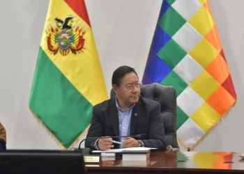 El presidente Luis Arce durante el último gabiete ministerial en el que se promulgó la ley. Foto: APG.