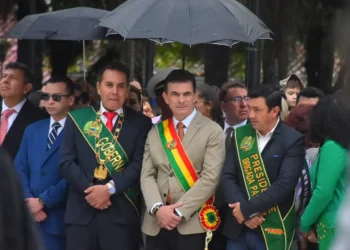 El presidente Rodrigo Paz Pereira en el aniversario de Beni. Foto: APG.