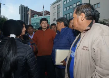 Incidentes entre panificadores federados, independientes y la Policía. Foto: APG.