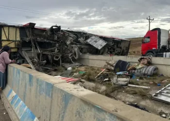 Un bus de transporte interdepartamental se accidenta en la carretera La Paz-Oruro. FOTO: RRSS