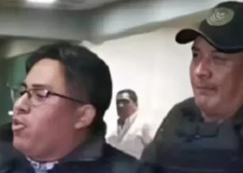 Remberto López cuando salía de su audiencia/Captura de pantalla