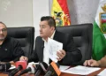 El alcalde cruceño, Jhonny Fernández dio una conferencia de prensa/Alcaldía de Santa Cruz