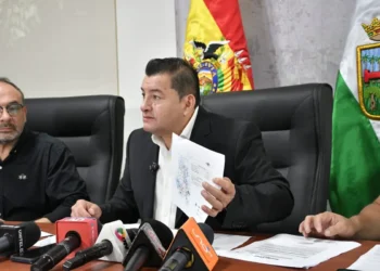 El alcalde cruceño, Jhonny Fernández dio una conferencia de prensa/Alcaldía de Santa Cruz