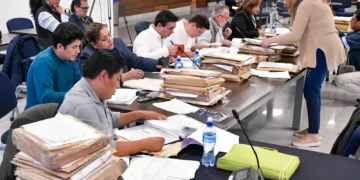 Comisión Mixta de Constitución revisa la documentación de los postulantes al TSE. (Foto: Senado)