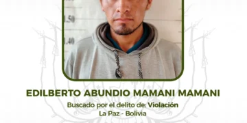 El prófugo fue identificado como Edilberto Abundio Mamani Mamani. Foto: RRSS Policía Boliviana.