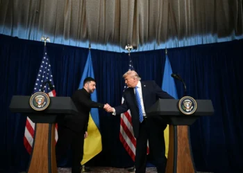 Trump y Zelenski hablaron con los periodistas al final de la reunión/AFP
