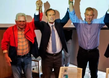 Rubén Costas, Jorge Quiroga y Branko Marinkovic en la última campaña electoral. Foto: Libre