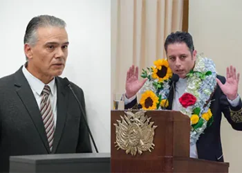 El viceministro Ernesto Justiniano y el vicepresidente Edmand Lara.