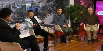 Omar Velasco, Alberto Bonadona y Ricardo Paz en Piedra, Papel y TInta. Foto: Oswaldo Aguirre.