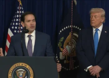 Captura de video tomada de una transmisión de La Casa Blanca al secretario de Estado Marco Rubio. (Captura Casa Blanca)