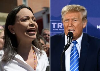 La Premio Nobel, Corina Machado, y el presidente de Estados Unidos, Donald Trump. FOTO: El Comercio