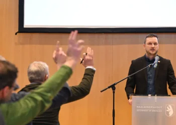 El primer ministro de Groenlandia, Jens-Frederik Nielsen, en una conferencia de prensa/AFP